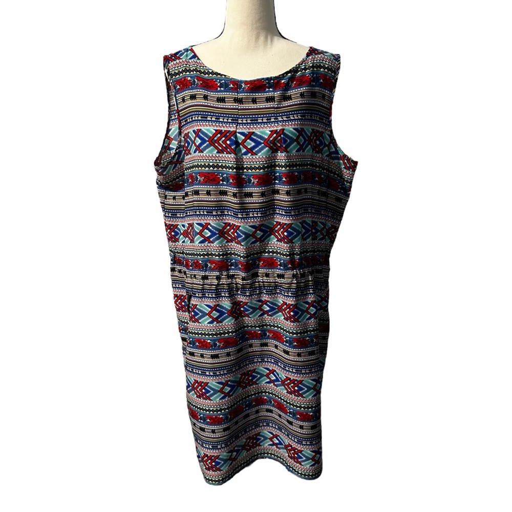 Colorful Aztec design dress.